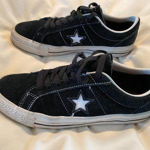 CONVERSE ONE STAR PRO SUEDE LOW TOP (159579C) BLACK/WHITE/WHITE